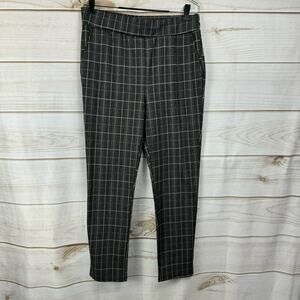 Lark + Grey Gray Houndstooth Pull-On Elastic Waist Trousers Size PL